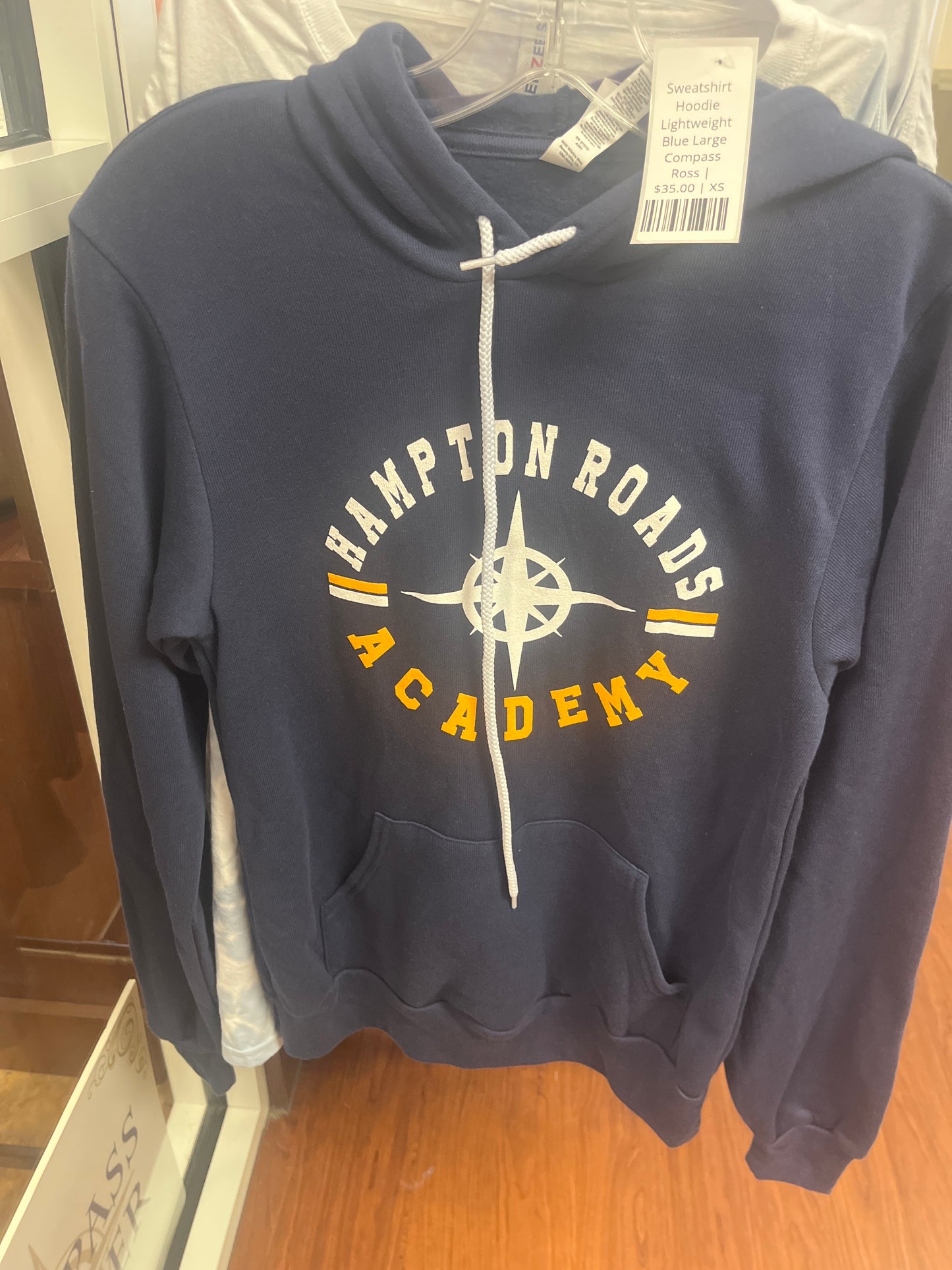 Sweatshirt Hoodie Lightweight Blue Compass Rose/Hampton Roads Academy *