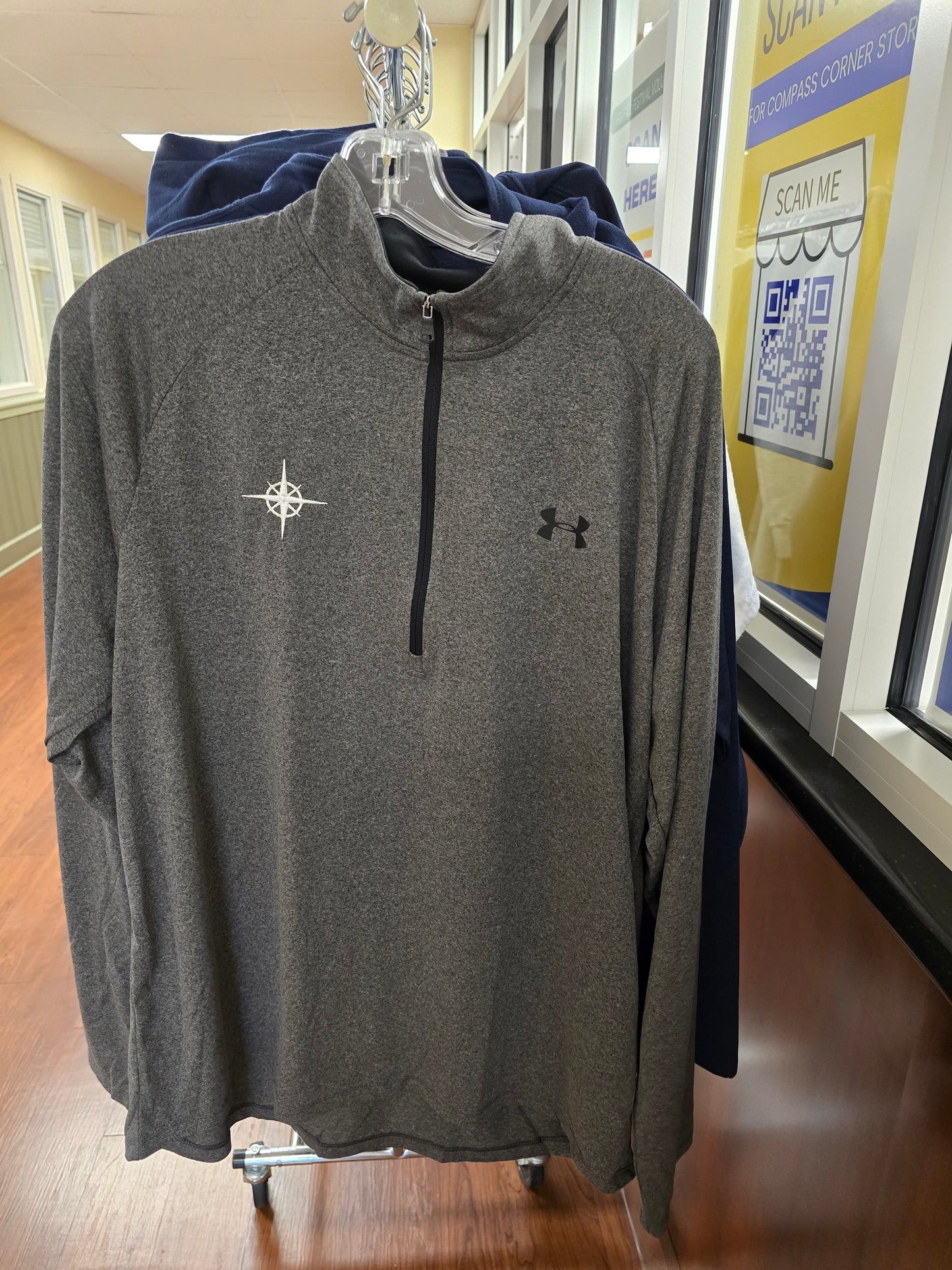 1/4 Pullover Gray Light weight Under Armor HRA Compass - Adult Sizes Only