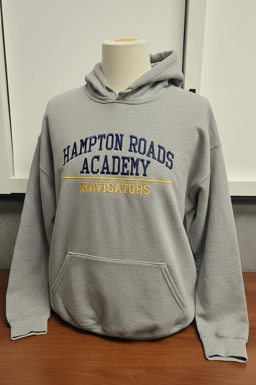 Sweatshirt Hoodie Heavyweight Gray Full Embroidery