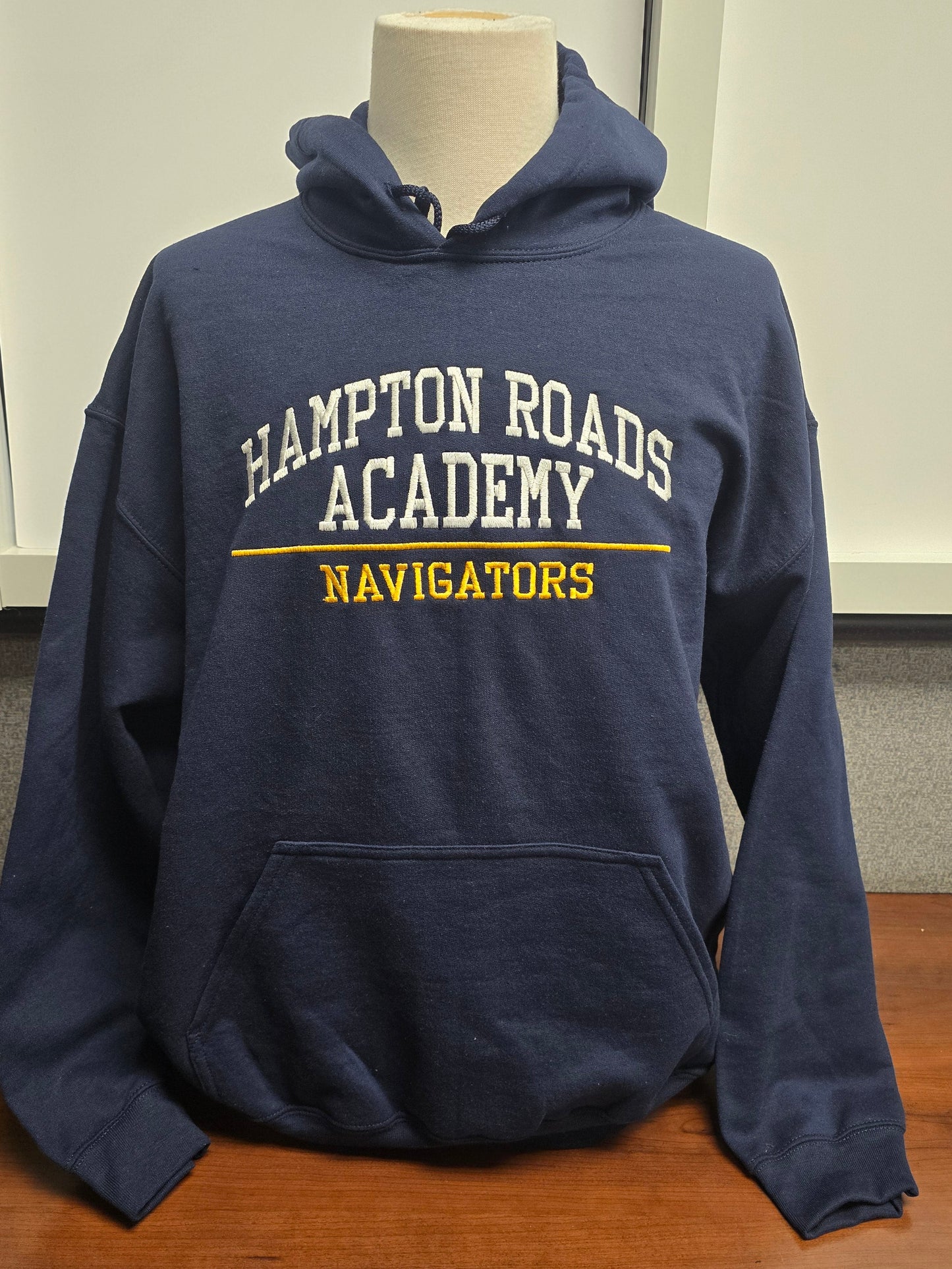 Sweatshirt Hoodie Heavyweight Blue Full Embroidery