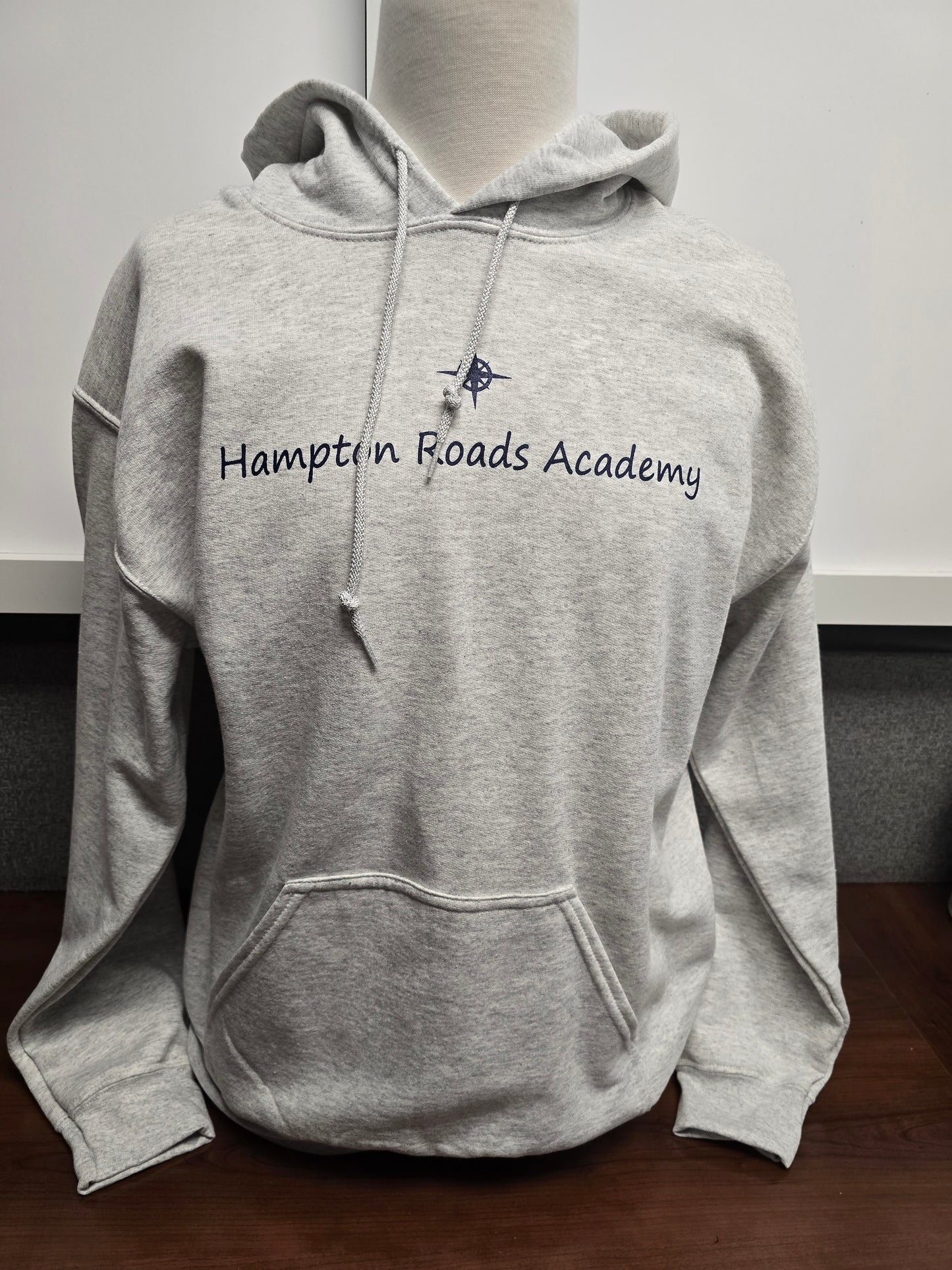 Sweatshirt Hoodie Heavyweight Gray Hampton Roads Academy