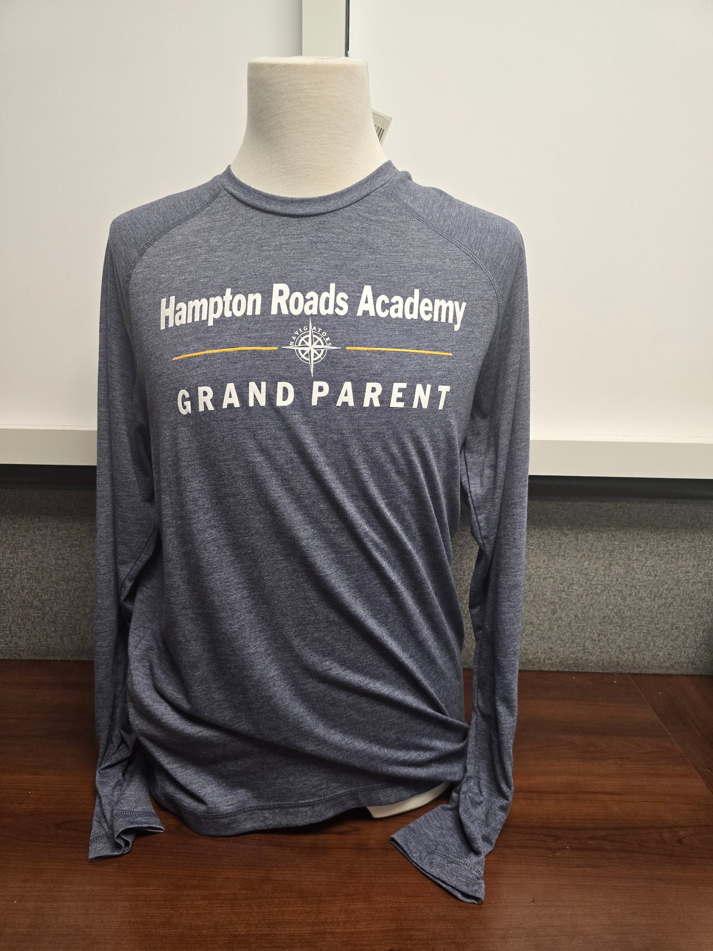 T-shirt Long-sleeve Heathered Blue Light weight HRA Grandparent - Adult S and M only
