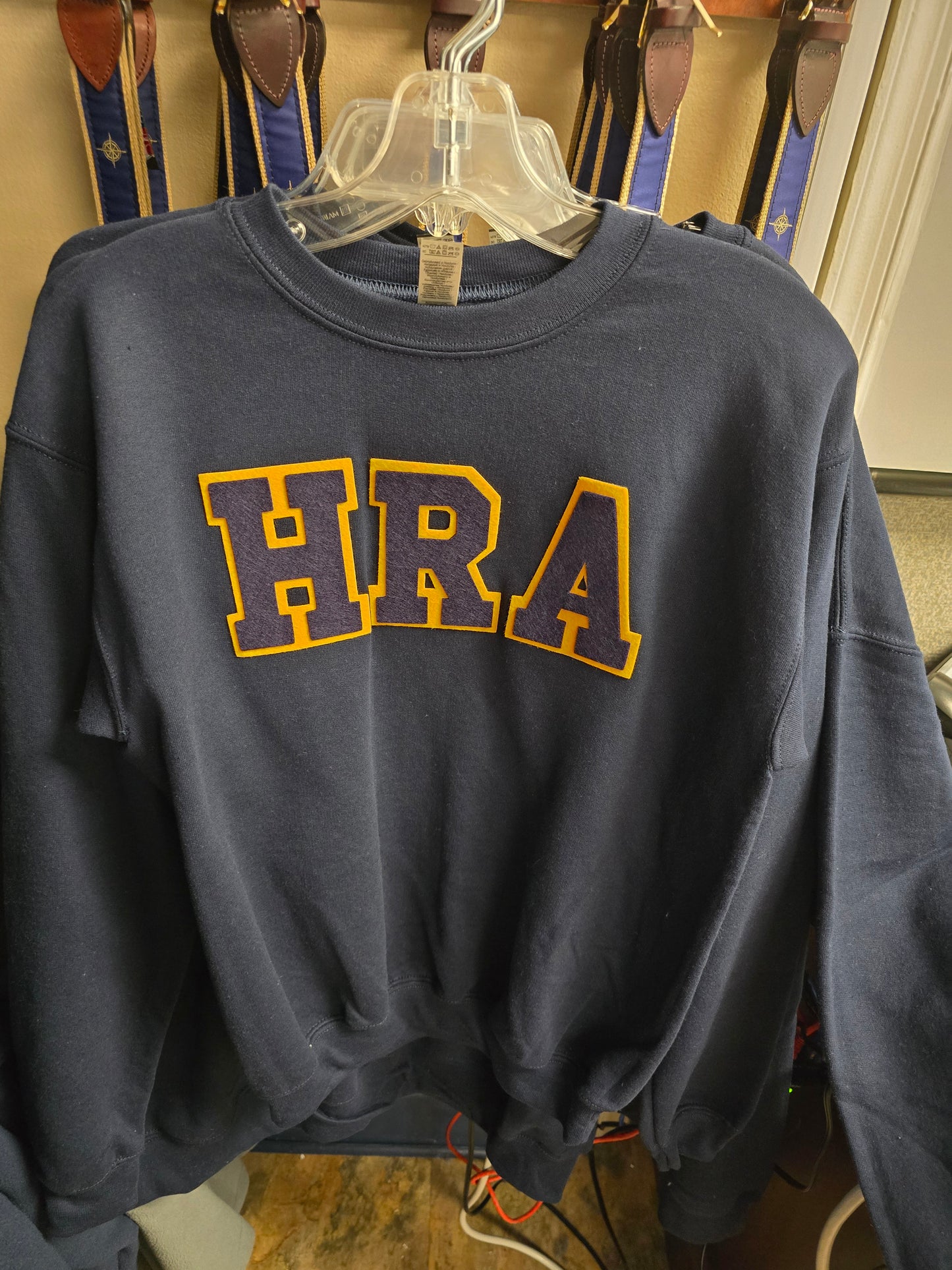 Sweatshirt Blue HRA Felt Letters (Adult xl only)