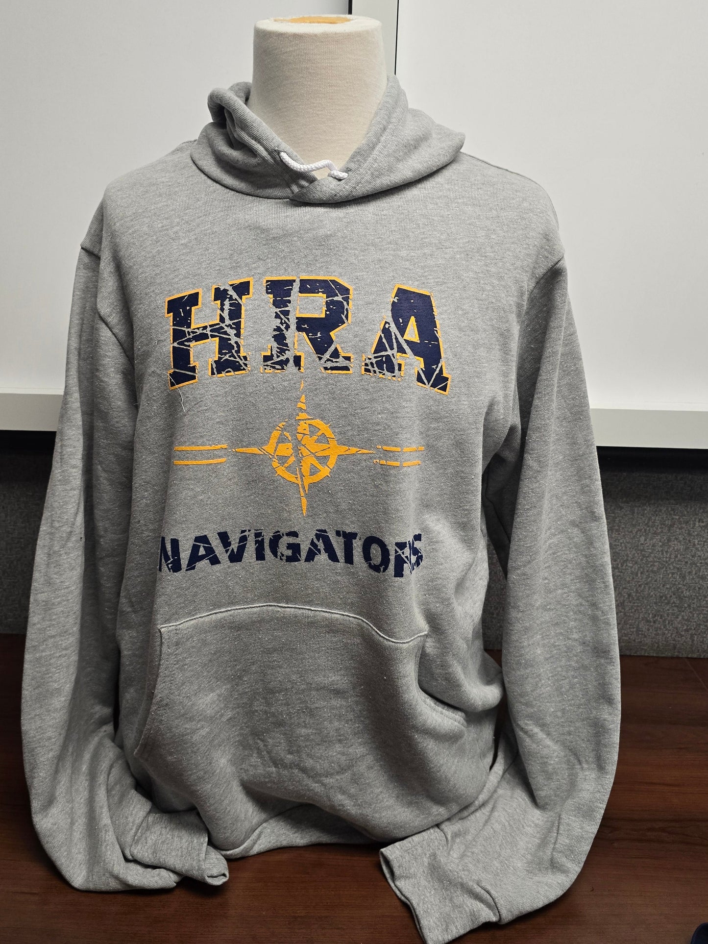 Sweatshirt Hoodie Lightweight Gray Distressed HRA