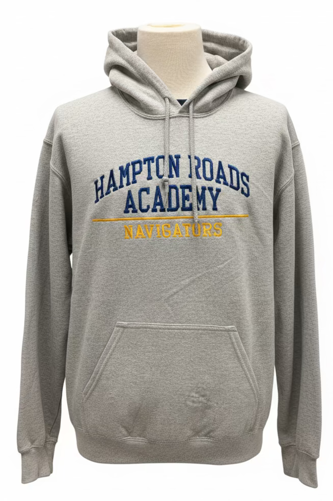 Sweatshirt Hoodie Heavyweight Gray Full Embroidery