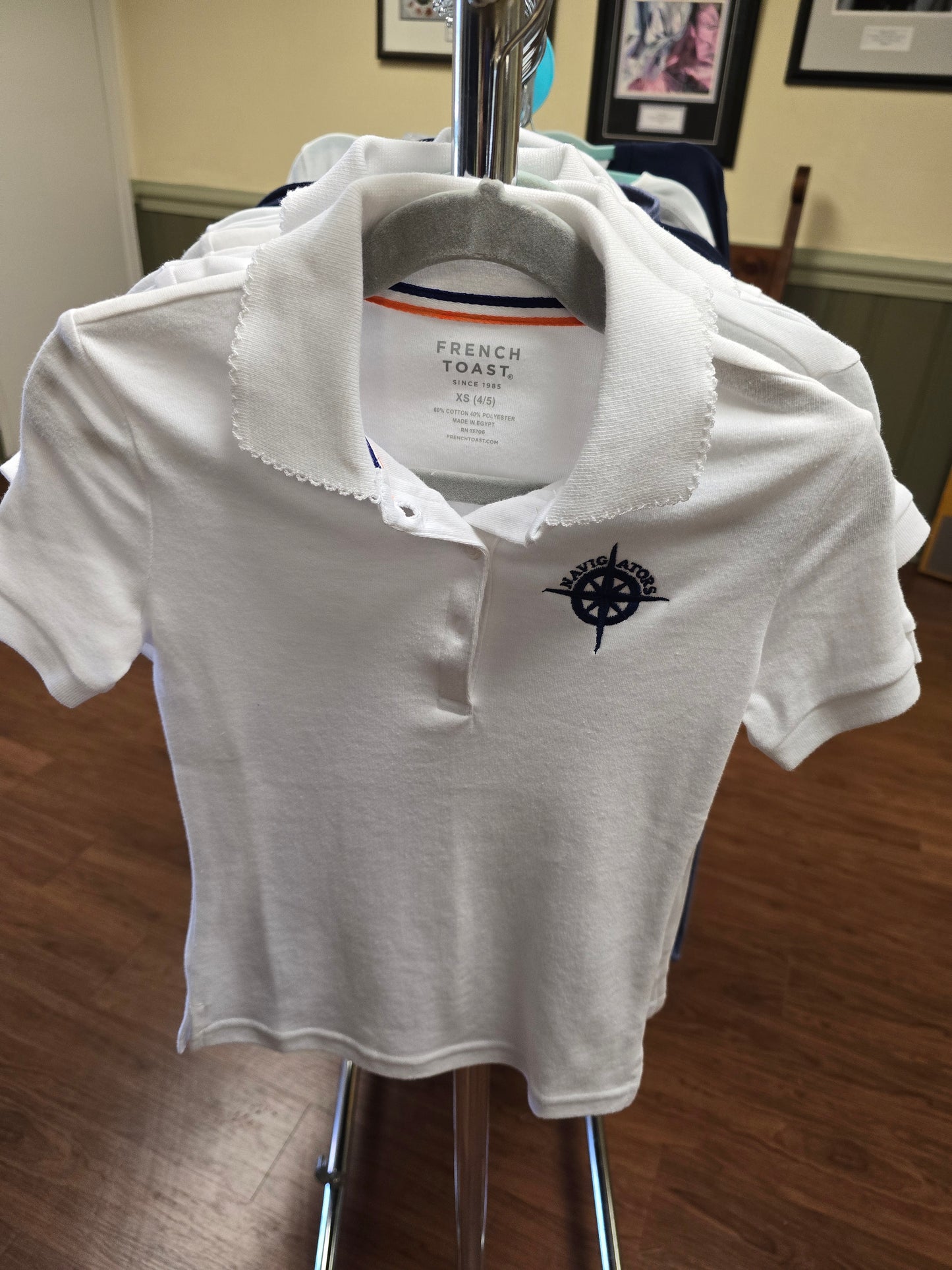 Polo Girls Collar White HRA Compass (3 styles) plus 2 collar styles