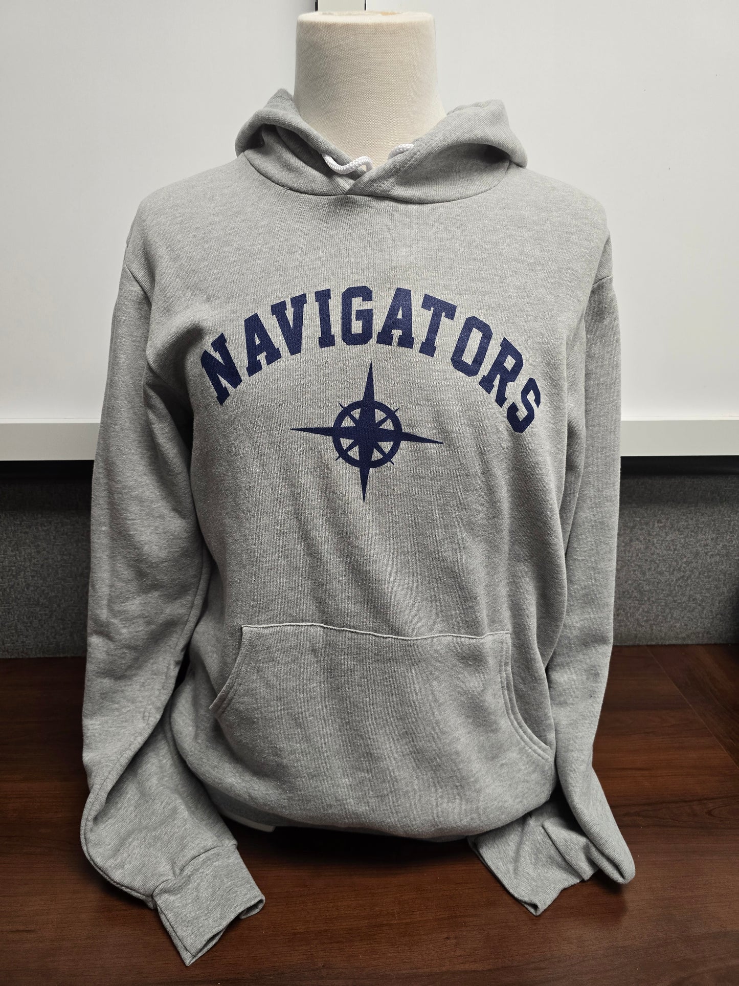 Sweatshirt Hoodie Lightweight Gray Compass Rose/Navigators - Adult Sizes Only