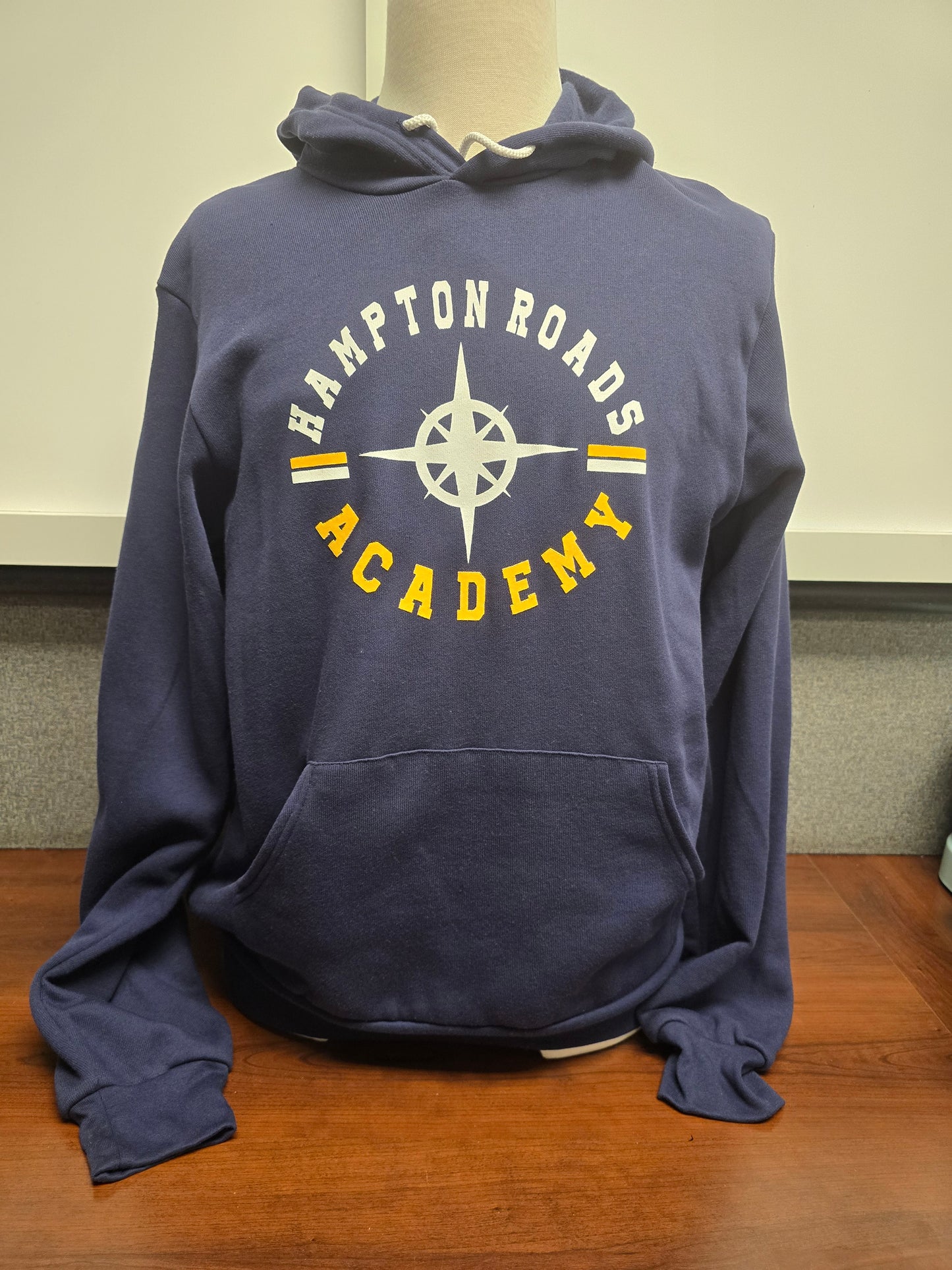 Sweatshirt Hoodie Lightweight Blue Compass Rose/Hampton Roads Academy - Adult Sizes Only