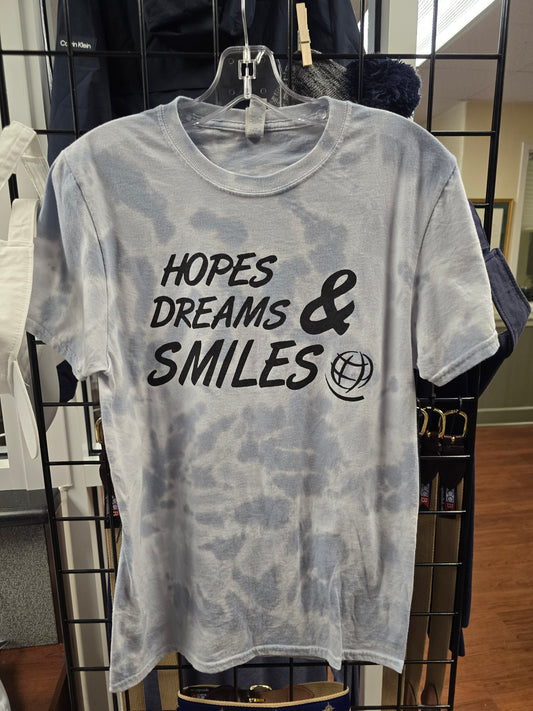 T-shirt Short-sleeve Blue and White Tie-dye Operation Smile - only adult sizes