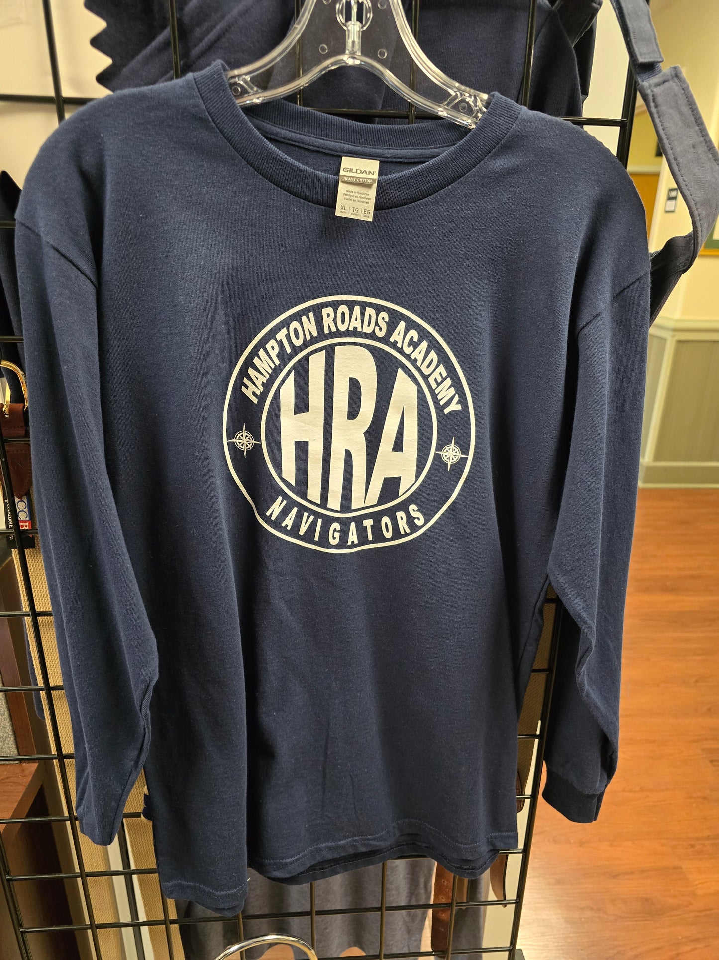 T-shirt Long-sleeve Blue Large HRA in white (only youth XL)
