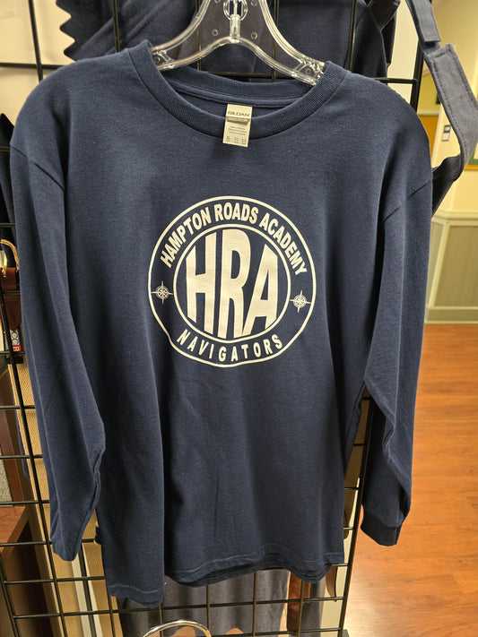 T-shirt Long-sleeve Blue Large HRA in white (only youth XL)