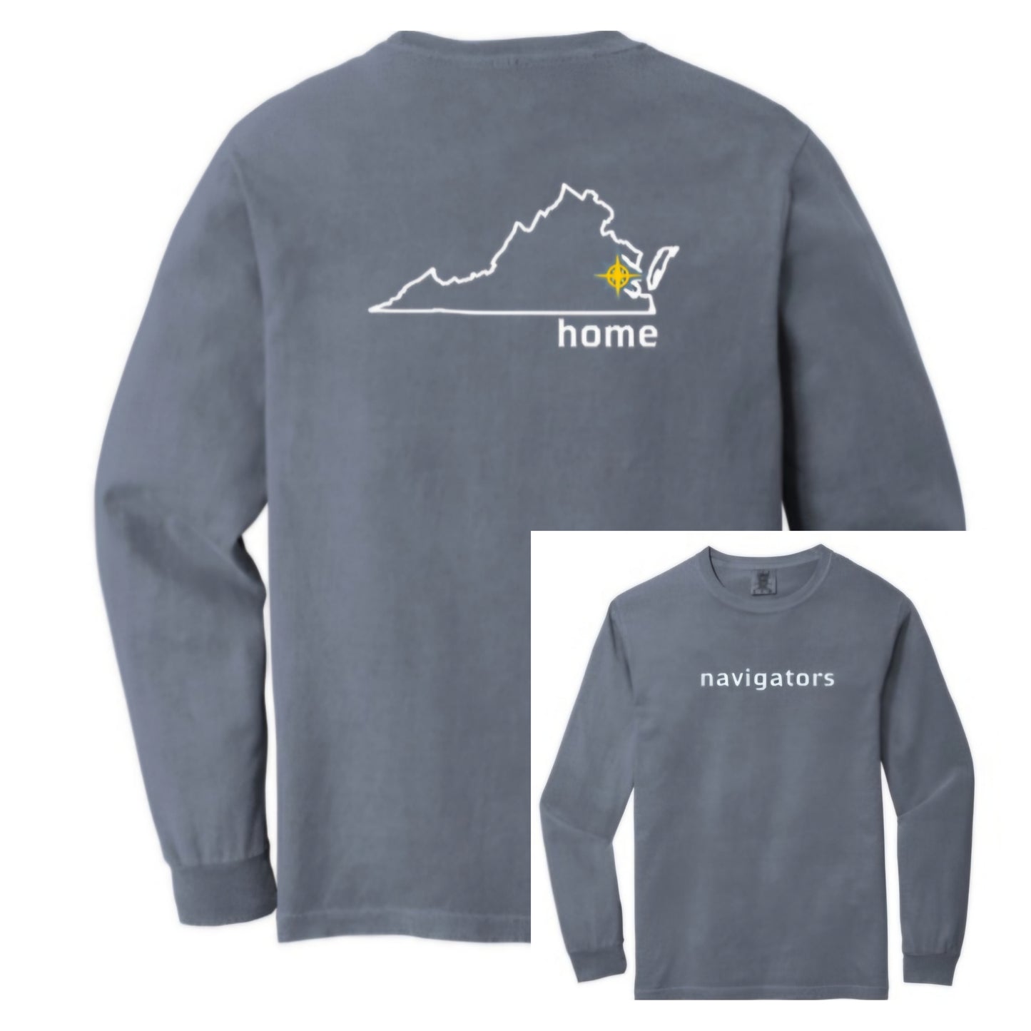 T-shirt Long Sleeve Indigo - HRA Home - Adult S, M, L only
