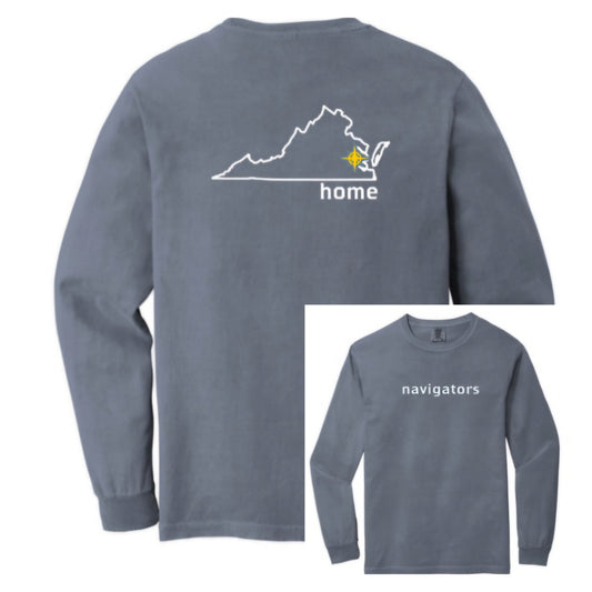 T-shirt Long Sleeve Indigo - HRA Home - Adult S, M, L only
