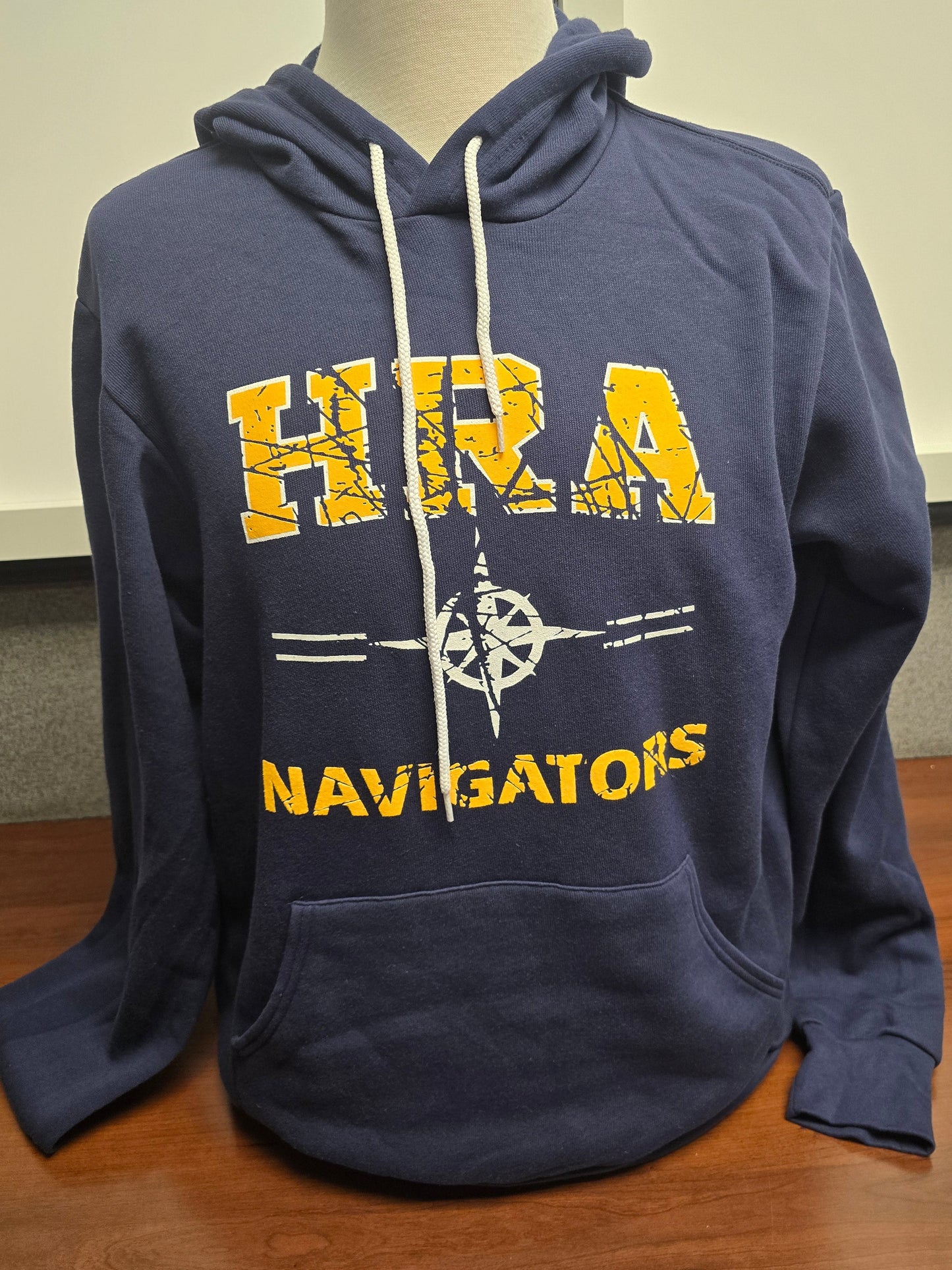 Sweatshirt Hoodie Lightweight Blue Distressed HRA