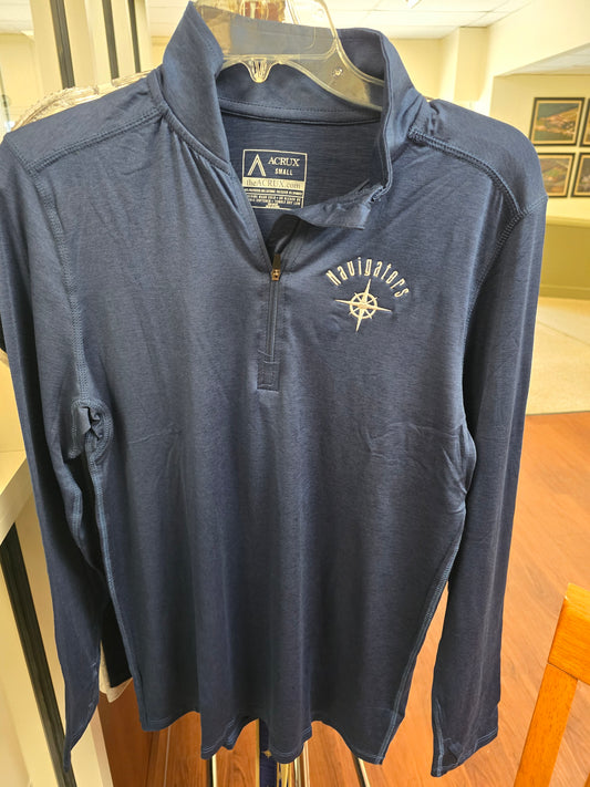 1/4 Pullover Blue Light weight HRA Compass & Navigator in White