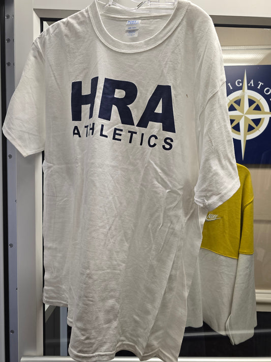 T-shirt Short-sleeve White HRA Athletics- only adult L remaining