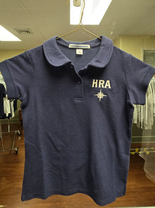 Polo Girls Collar Blue HRA Compass (yellow or white) and two collar styles *