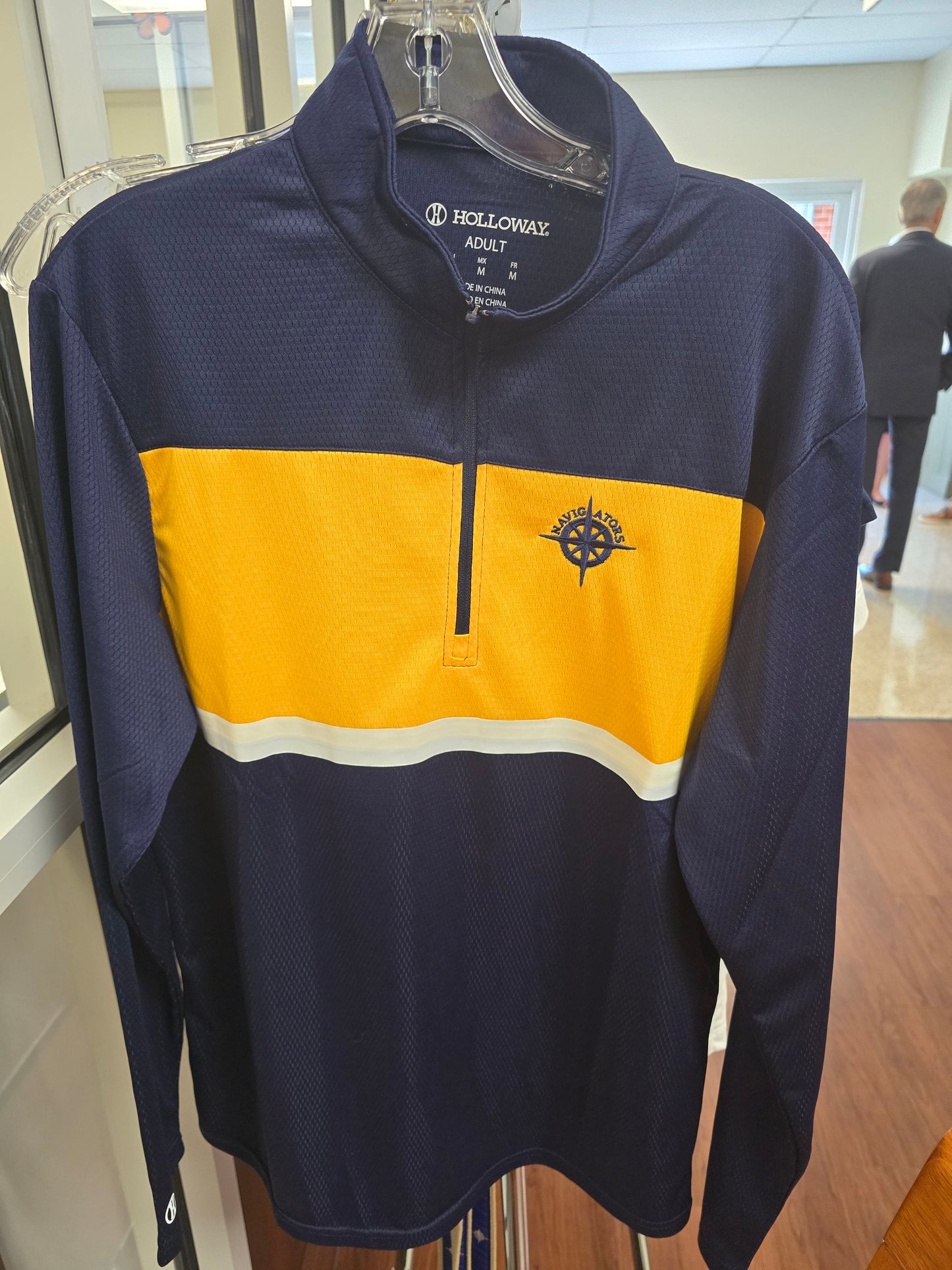 1/4 Pullover Blue with Yellow Stripe Holloway HRA Compass