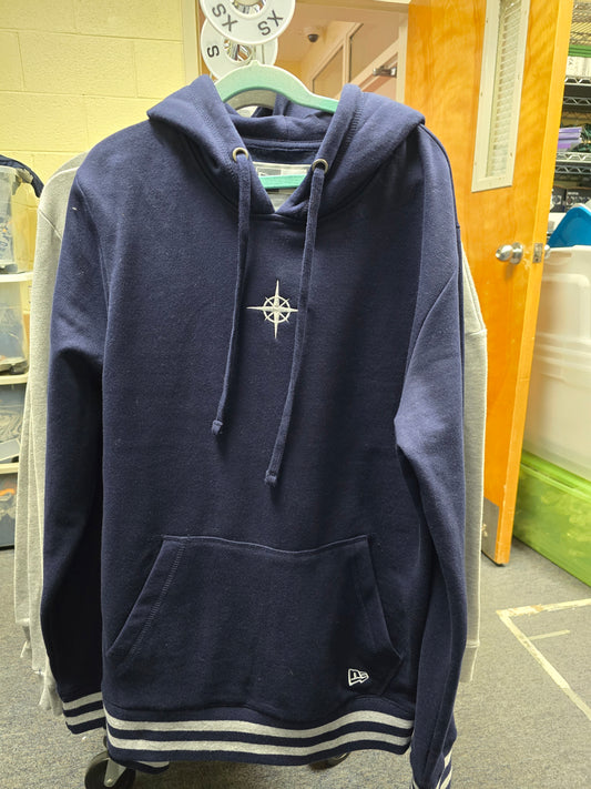 Sweatshirt Hoodie Striped Bottom Blue Compass