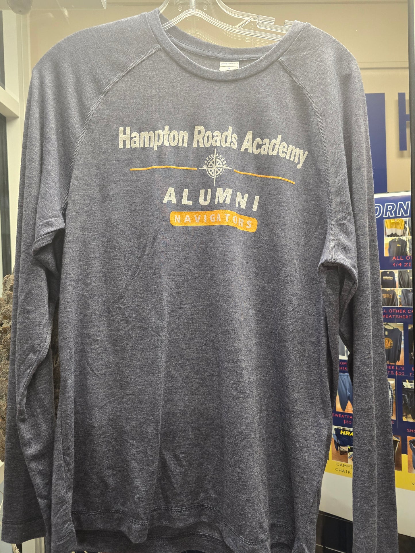 T-shirt Long-sleeve Heathered Blue Light weight HRA Alumni