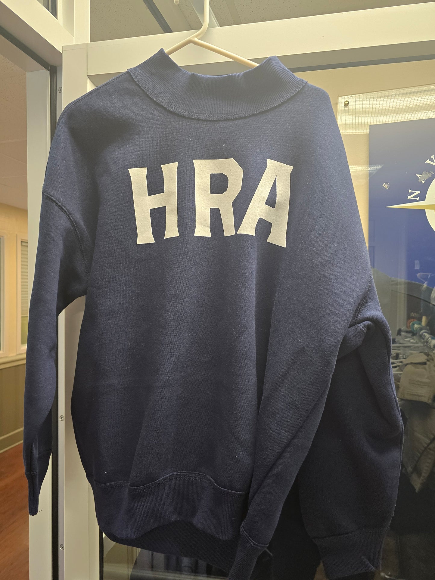 Sweatshirt Mock Collar Blue