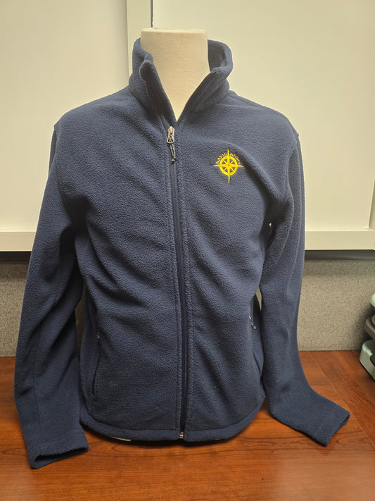 Jacket - Fleece Blue with embroidered compass
