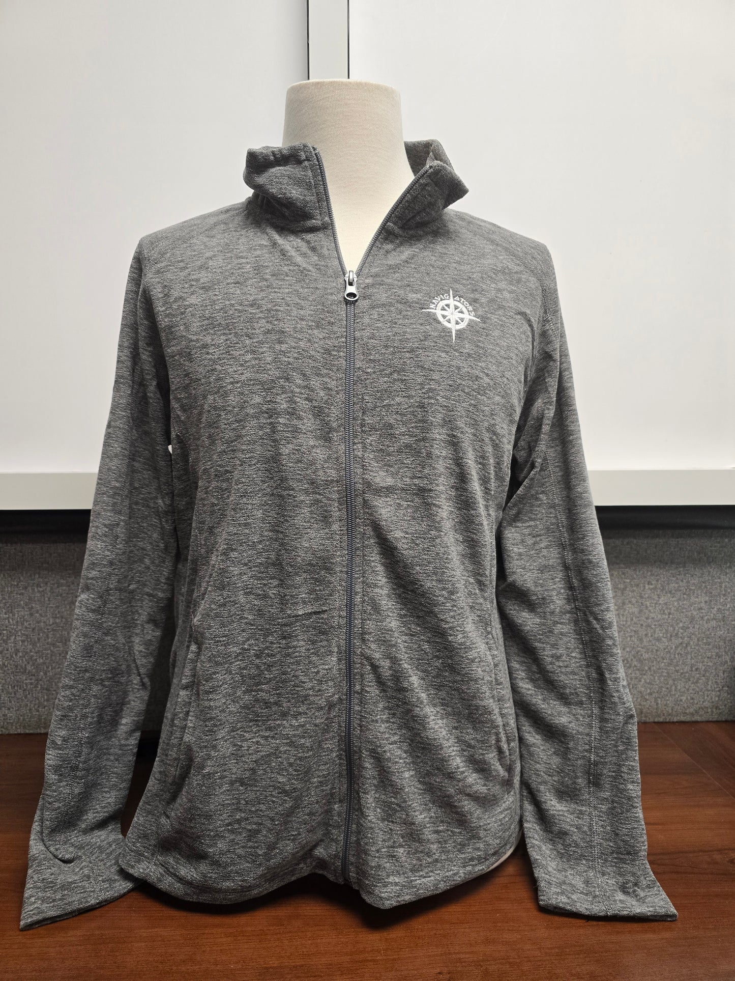 Jacket - Ladies Fleece Gray with embroidered compass