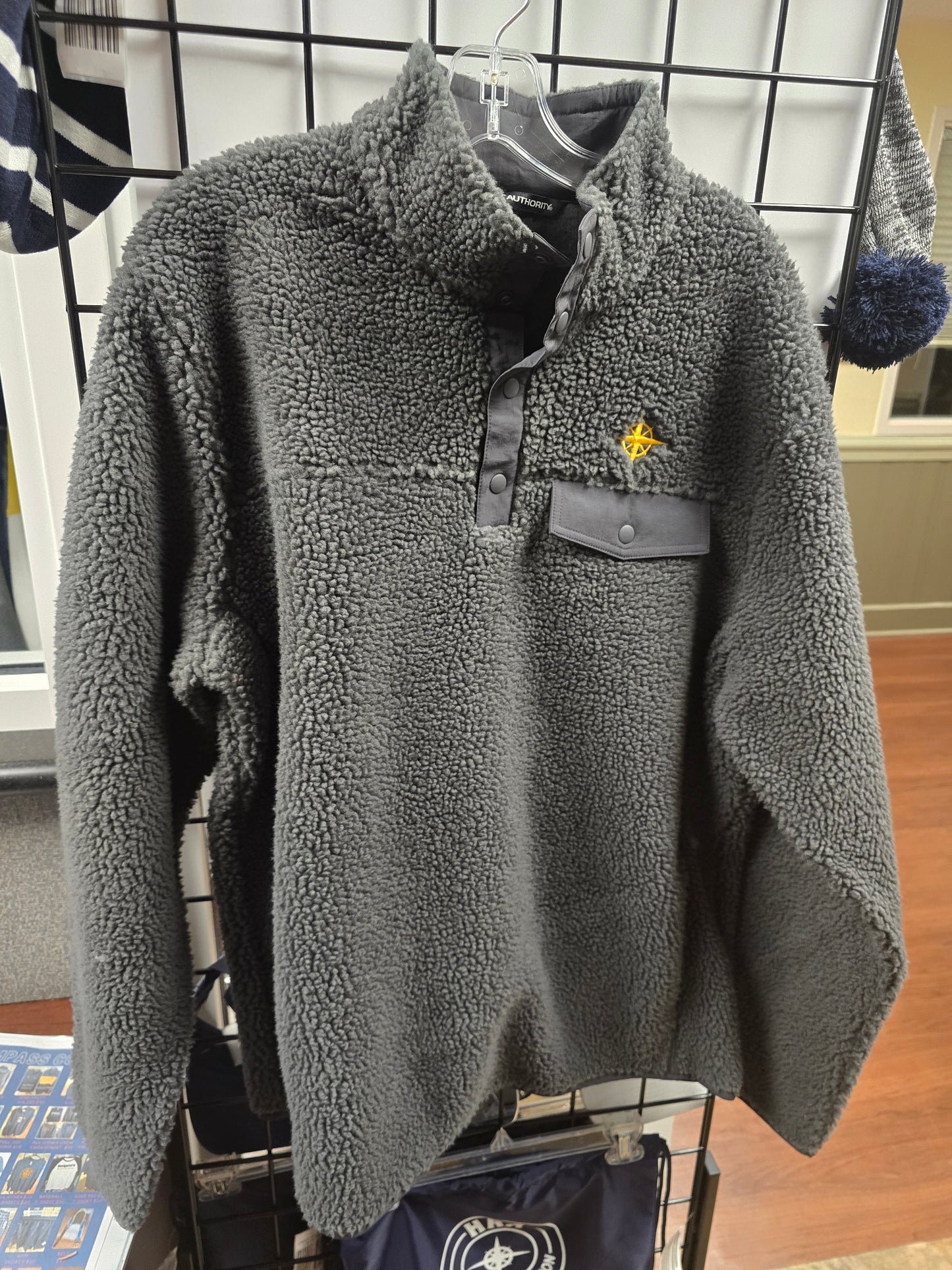 SALE -  Jacket - Fleece Gray with embroidered compass - Adult XL only