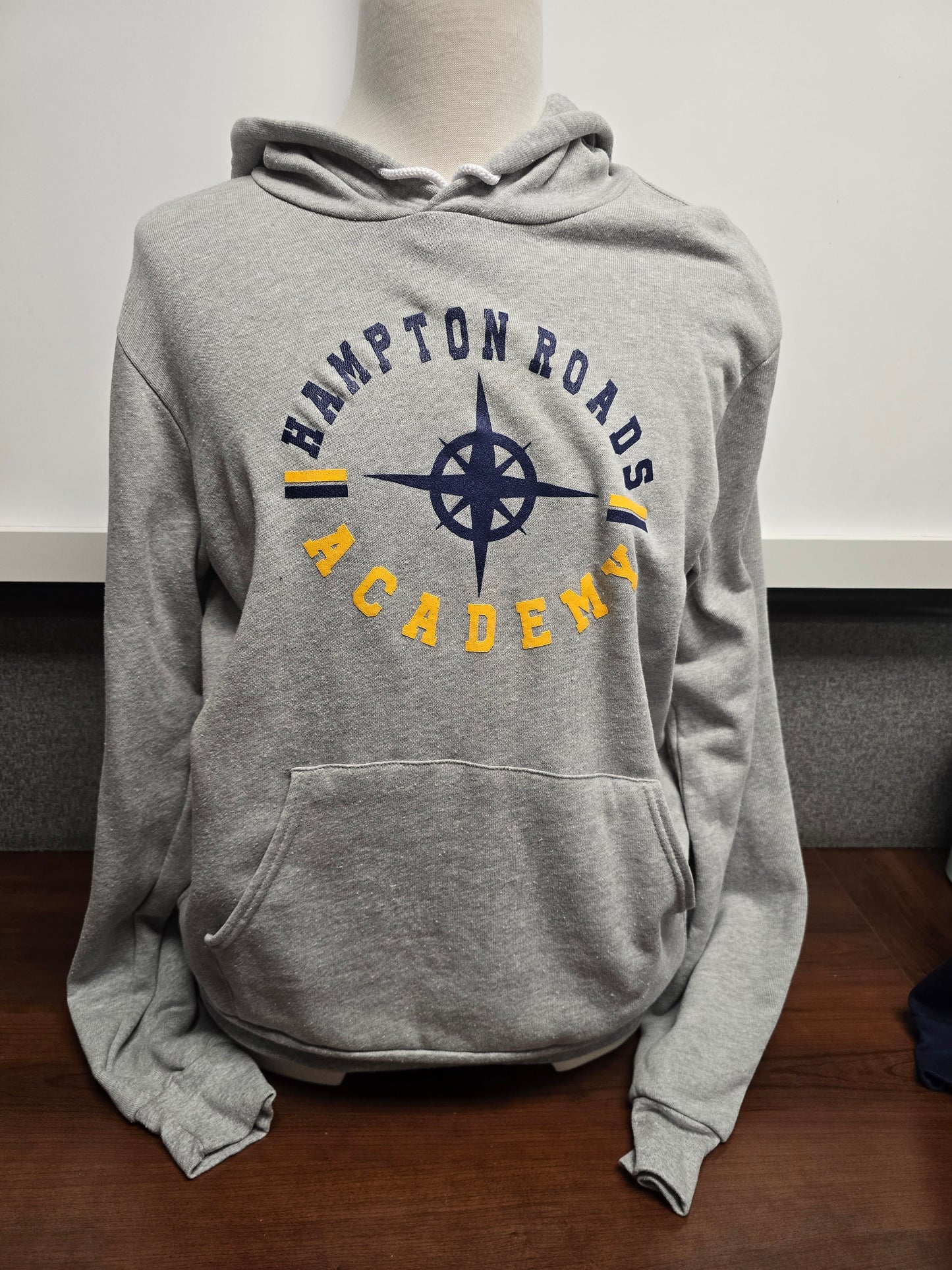 Sweatshirt Hoodie Lightweight Gray Compass Rose/ Hampton Roads Academy *