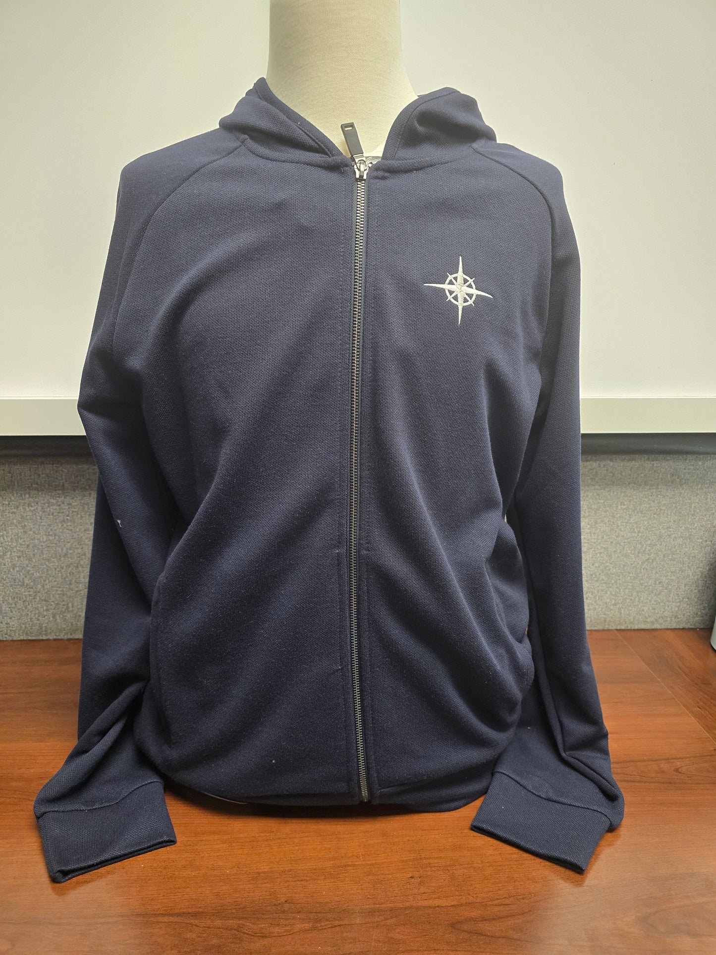 Sweatshirt Hoodie Full Zip Blue Compass - Adult Sizes Only